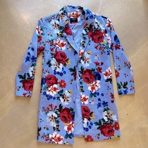 Tahari long floral blazer size XS